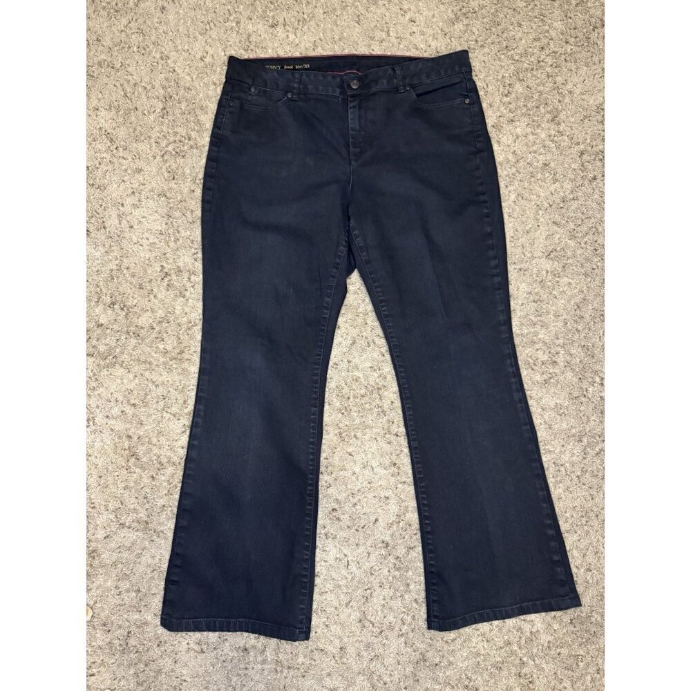 TALBOTS Curvy Boot Dark Wash Jeans Flare Casual Basic Western Sz 16P 36x28.5
